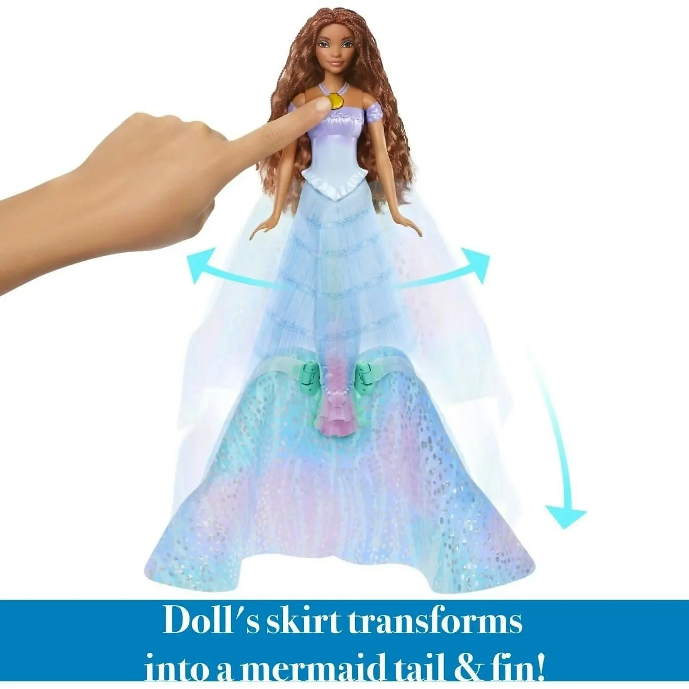 Disney - The Little Mermaid - Transforming Ariel Fashion Doll Switch From Human To Mermaid - Mattel