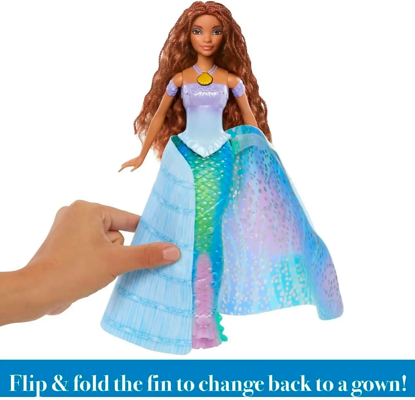 Disney - The Little Mermaid - Transforming Ariel Fashion Doll Switch From Human To Mermaid - Mattel