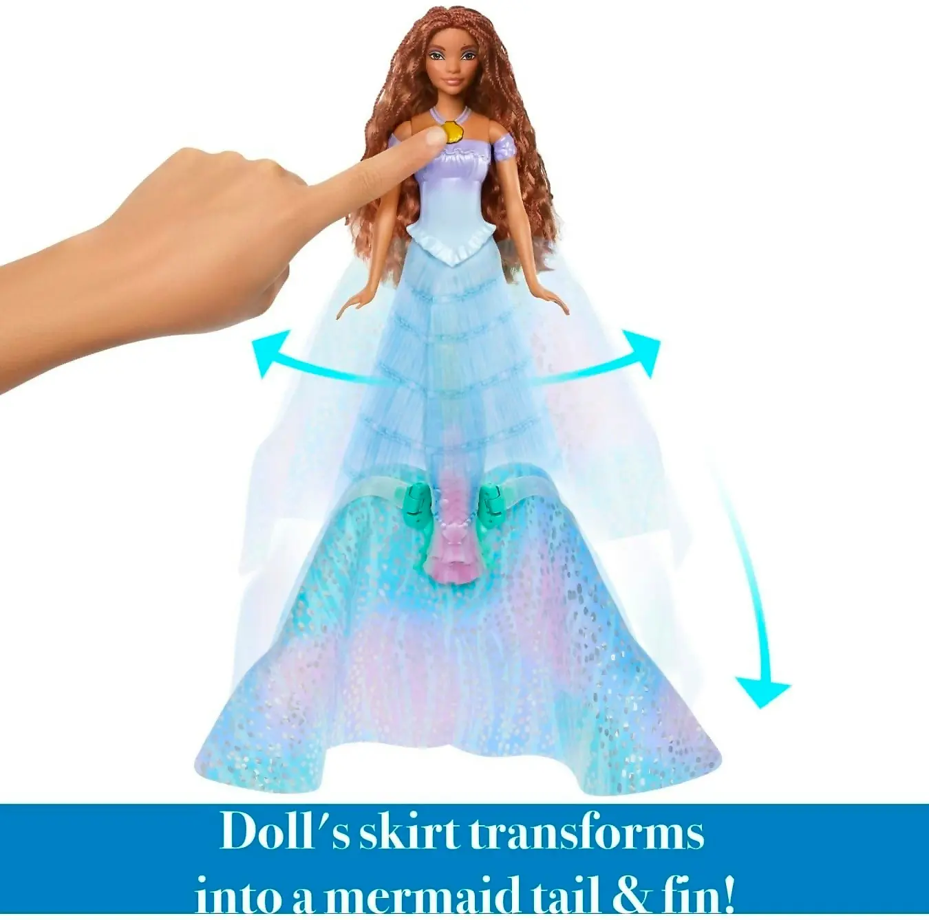 Disney - The Little Mermaid - Transforming Ariel Fashion Doll Switch From Human To Mermaid - Mattel