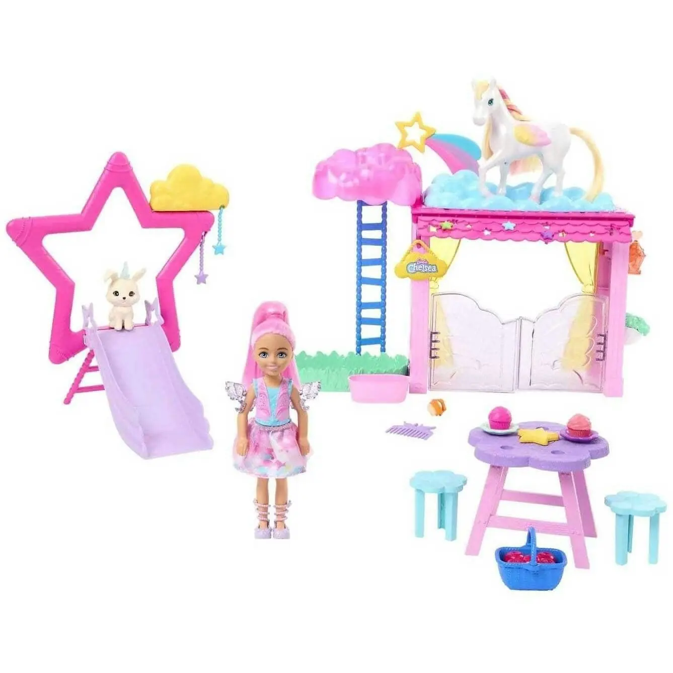 Barbie - A Touch Of Magic Chelsea Doll Playset With Baby Pegasus Winged Horse Toys - Mattel