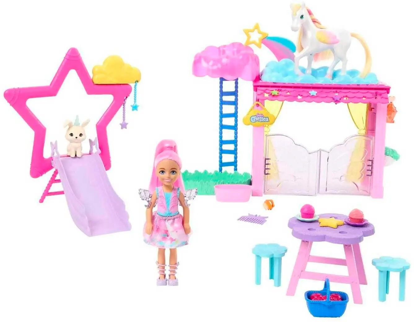 Barbie - A Touch Of Magic Chelsea Doll Playset With Baby Pegasus Winged Horse Toys - Mattel