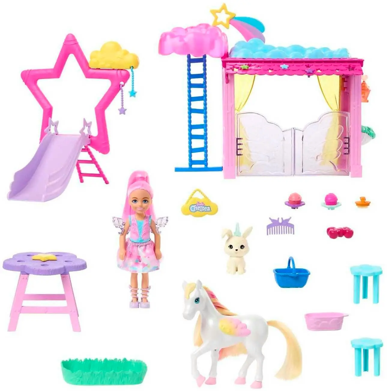 Barbie - A Touch Of Magic Chelsea Doll Playset With Baby Pegasus Winged Horse Toys - Mattel