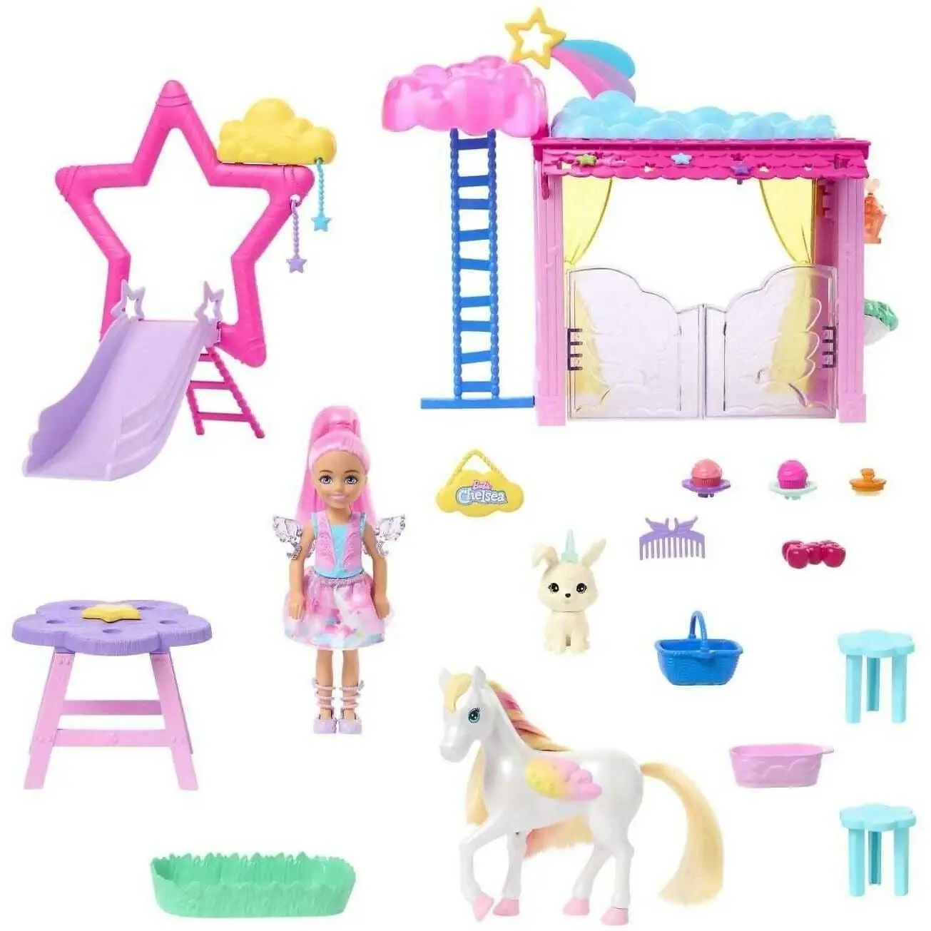 Barbie - A Touch Of Magic Chelsea Doll Playset With Baby Pegasus Winged Horse Toys - Mattel