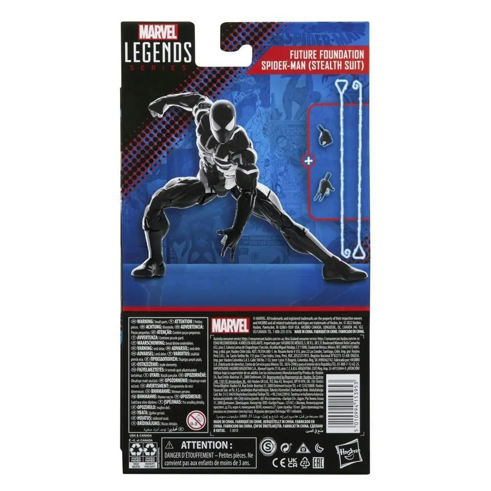 Marvel Legends Series Spider-man 6-inch Stealth Suit Action Figure Incl 4 Accessories Hasbro