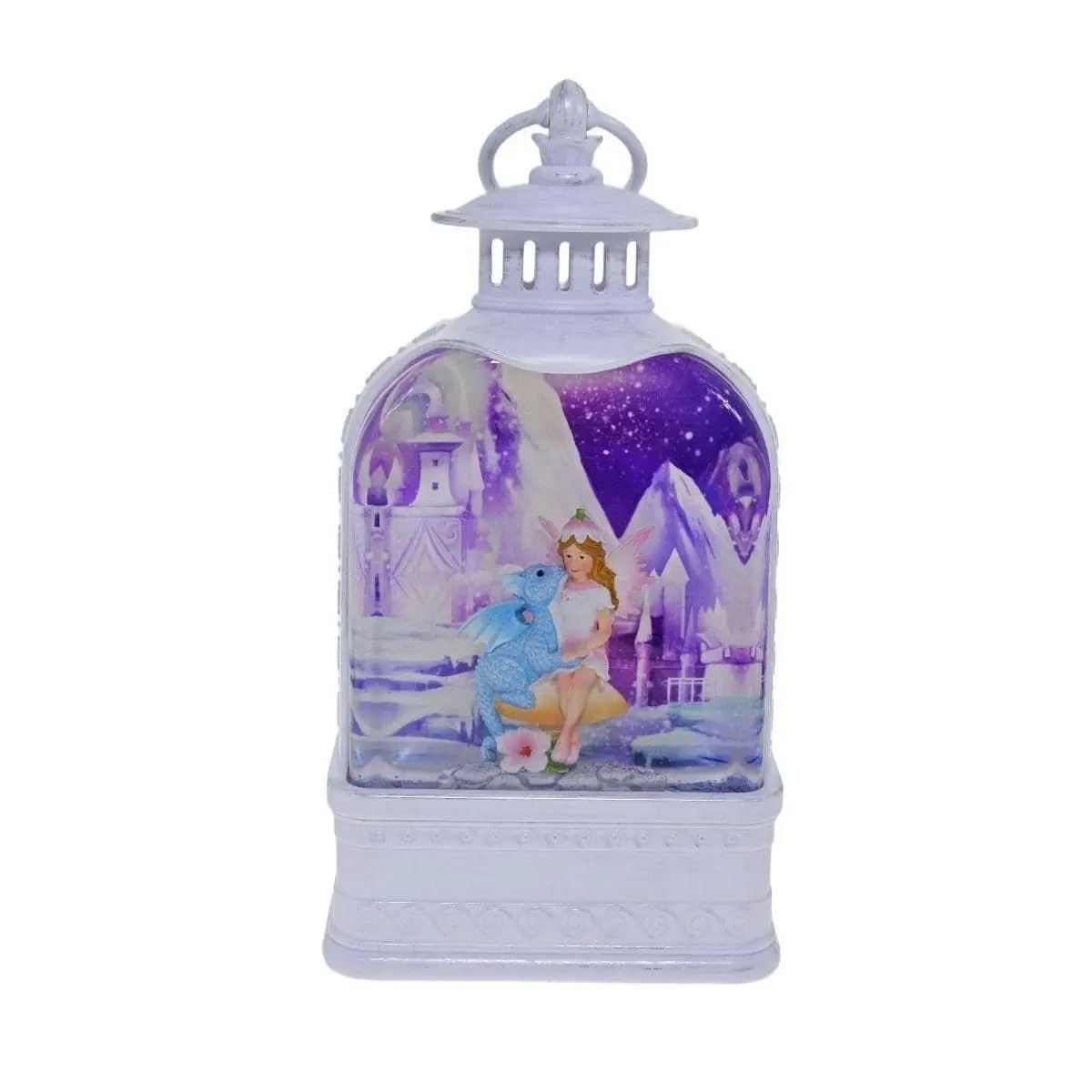 Cotton Candy -  Fairy & Blue Dragon Med Glitter Lantern