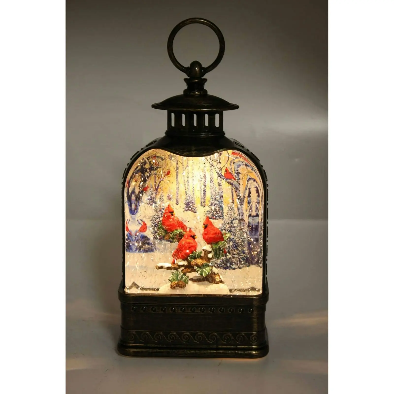 Cotton Candy - Xmas Brass Lantern Medium Red Carindals