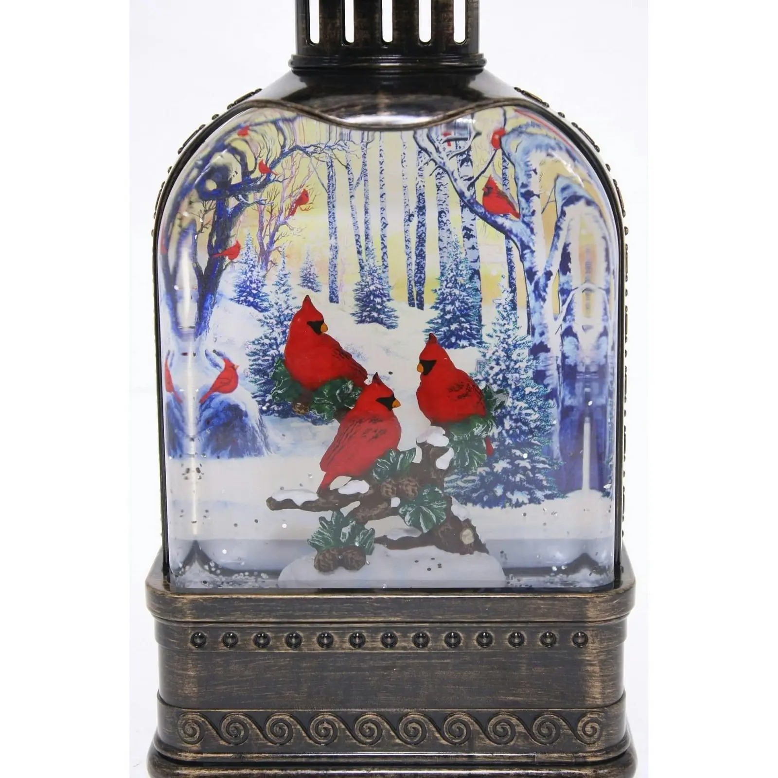 Cotton Candy - Xmas Brass Lantern Medium Red Carindals