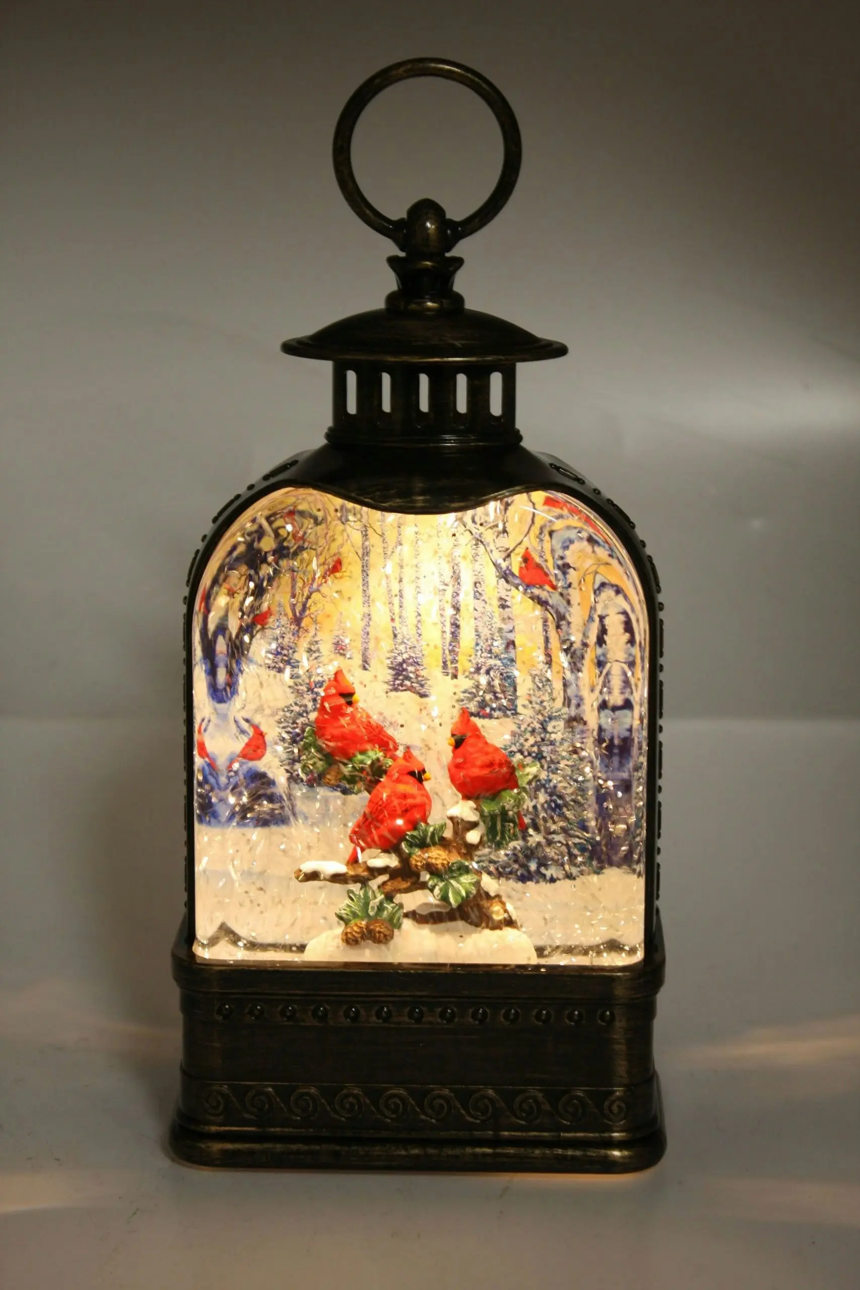 Cotton Candy - Xmas Brass Lantern Medium Red Carindals