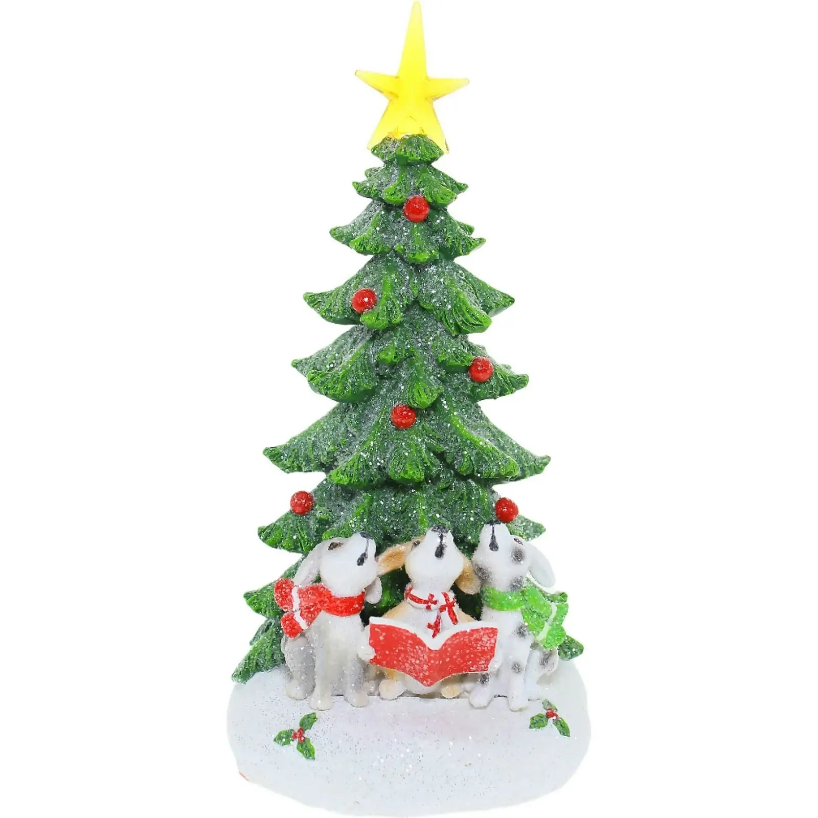 Cotton Candy - Xmas Dogs Caroling With Christmas Tree Decoration Led