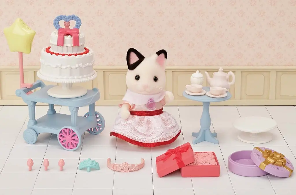 Sylvanian Families - Party Time Tuxedo Cat Girl Playset Animal Doll Playset