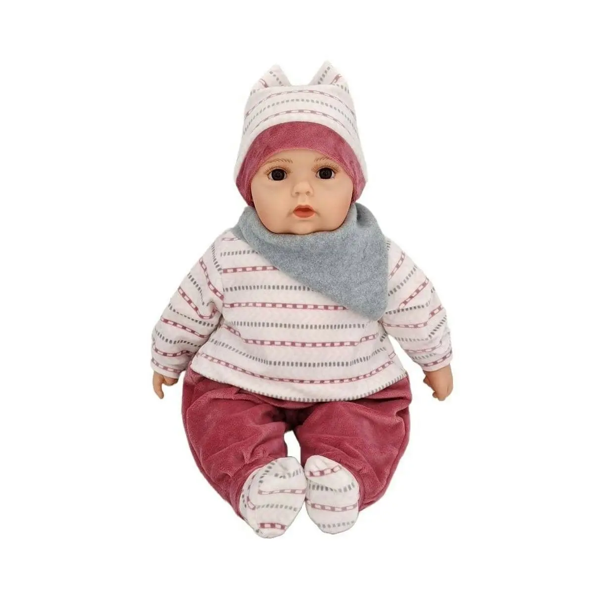 Cotton Candy -  Baby Doll Jade With Grey Scarf Stripe Outfit Soft Body 50cm