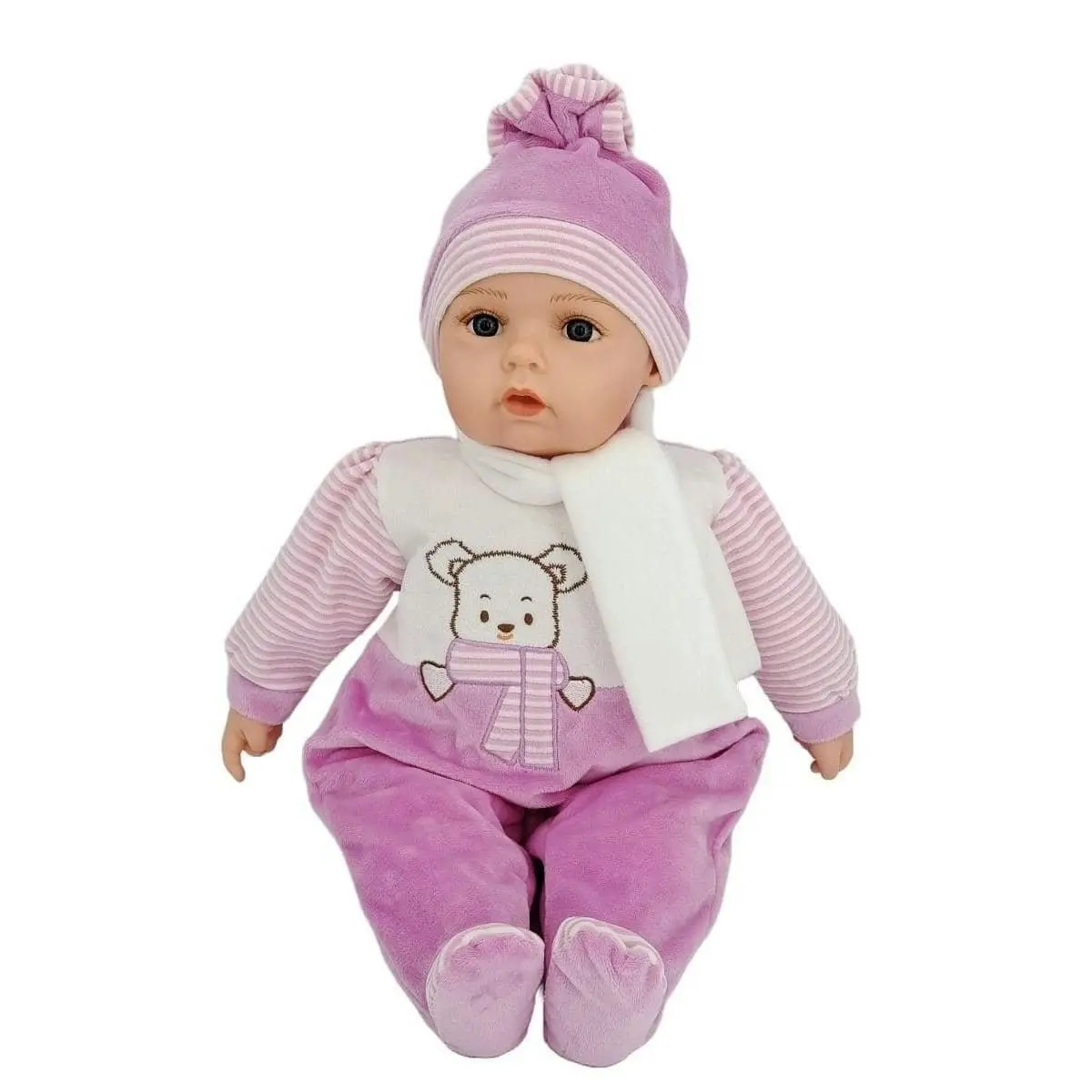 Cotton Candy -  Baby Doll Kim With Pink Teddy Bear Playsuit Soft Body 50cm