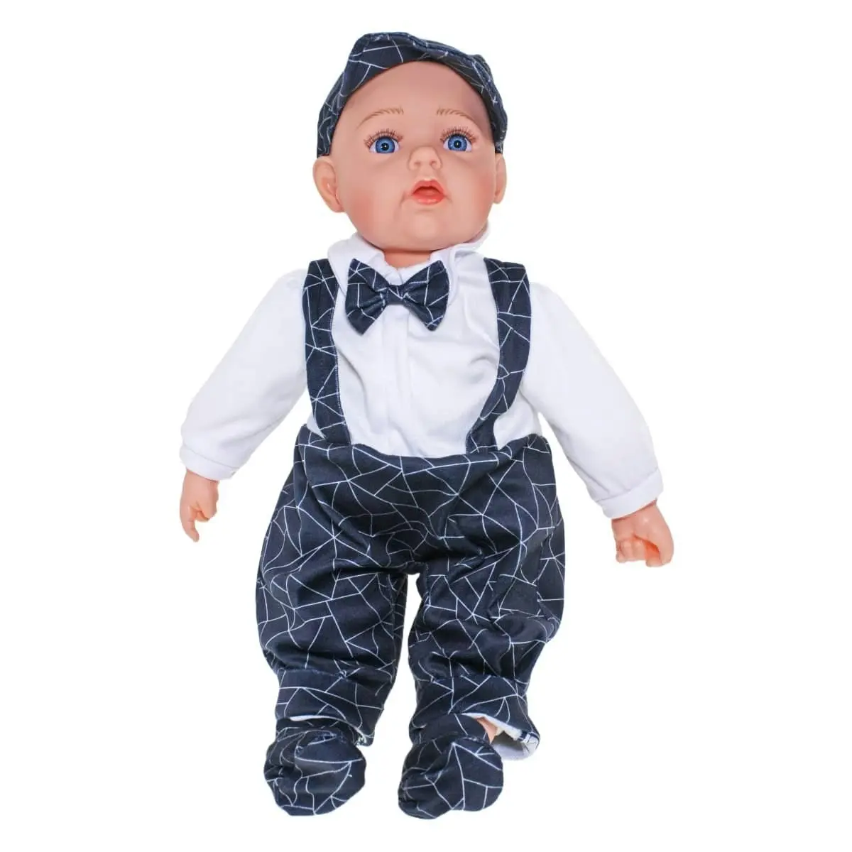 Cotton Candy -  Baby Doll Liam With Navy Bow Tie Soft Body 50cm