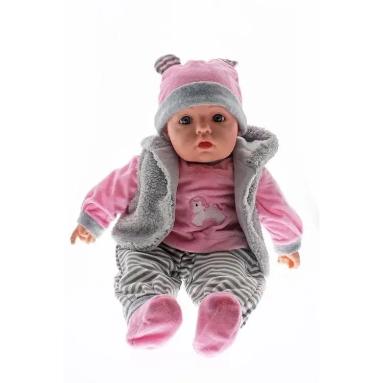 Cotton Candy -  Baby Doll Sophia With Grey Fleece Vest Soft Body 50cm