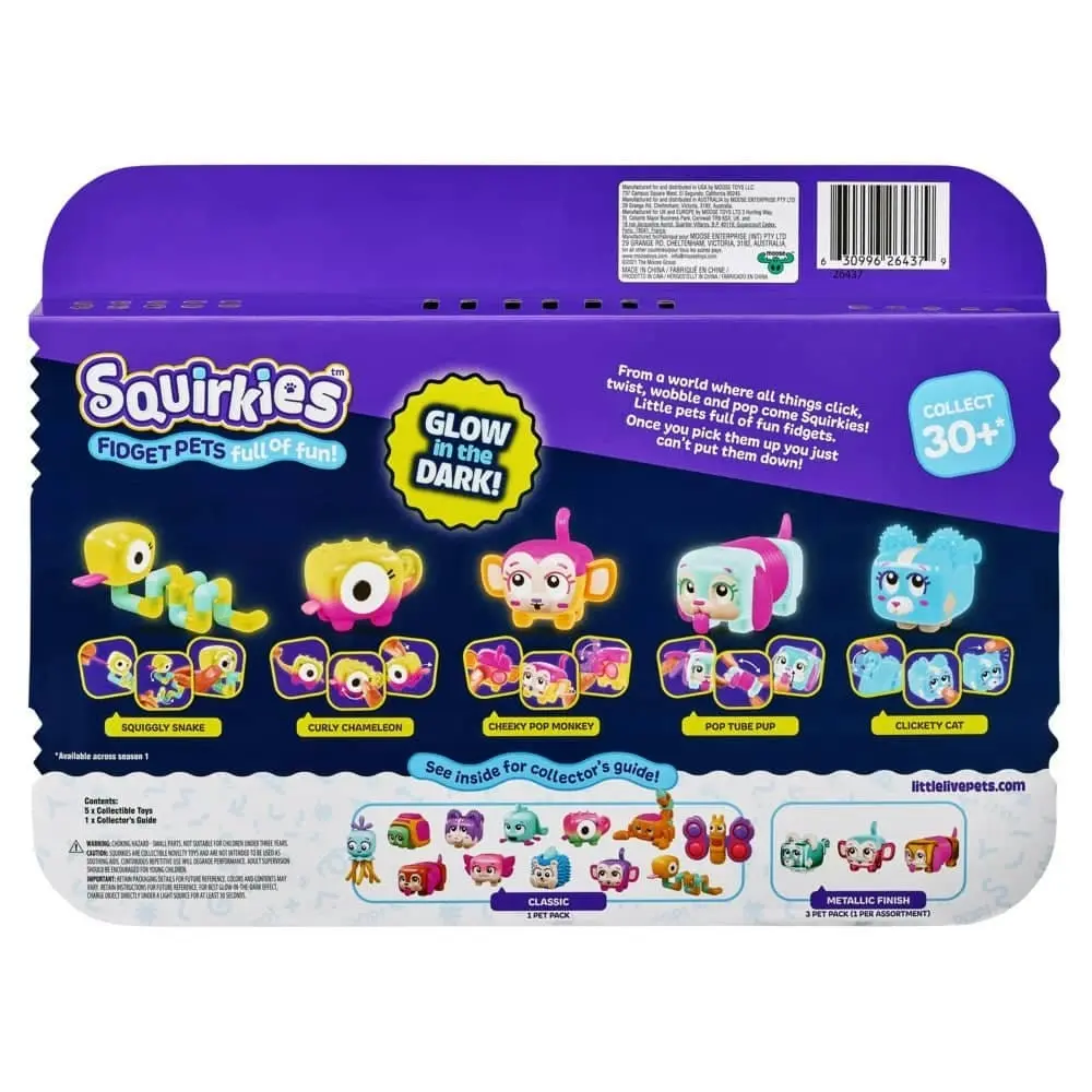 Little Live Pets - Squirkies Glow In The Dark 5 Pet Pack