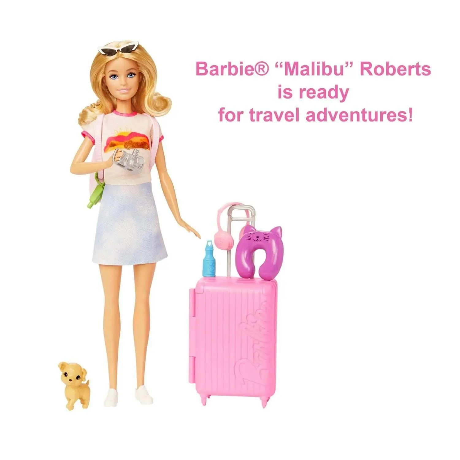 Barbie Doll And Accessories Travel Set With Puppy