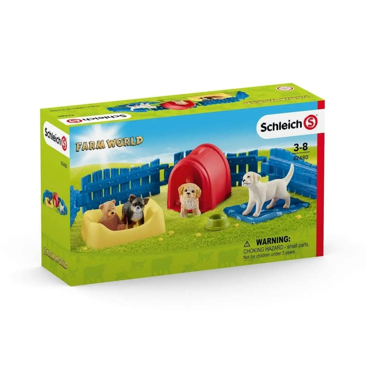 Schleich - Puppy Pen Animal Playset