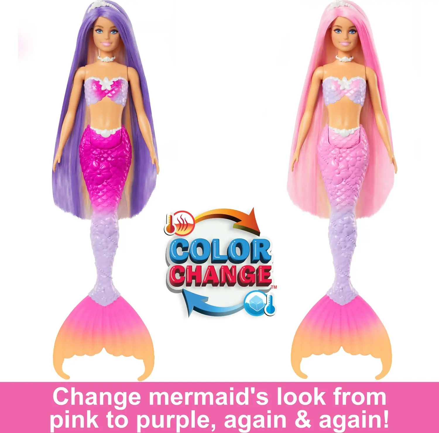 Barbie - A Touch Of Magic Malibu Mermaid Doll With Color Change Feature Pet Dolphin And Accessories - Mattel