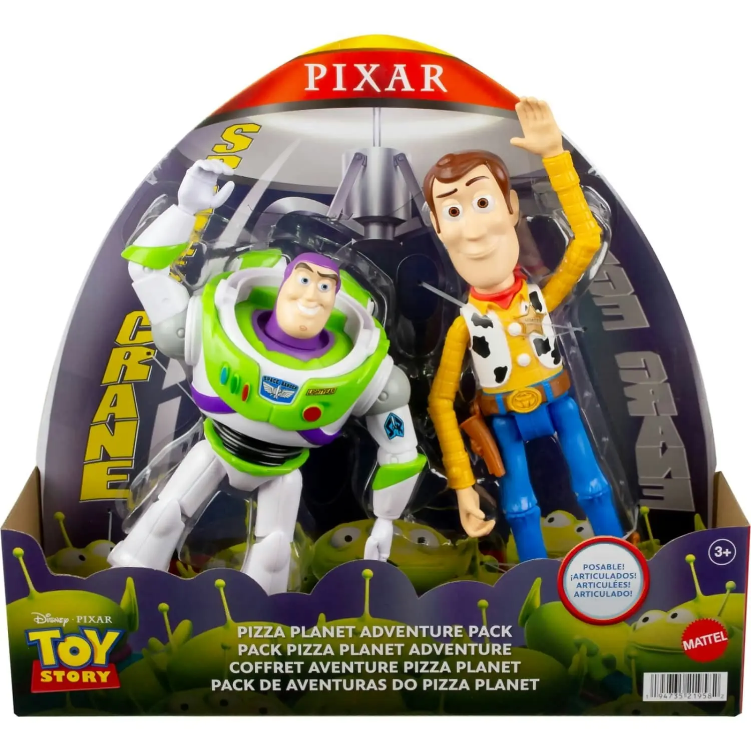 Disney Pixar - Toy Story 7-inch Woody And Buzz Action Figure Toys 2-pack Pizza Planet Adventure