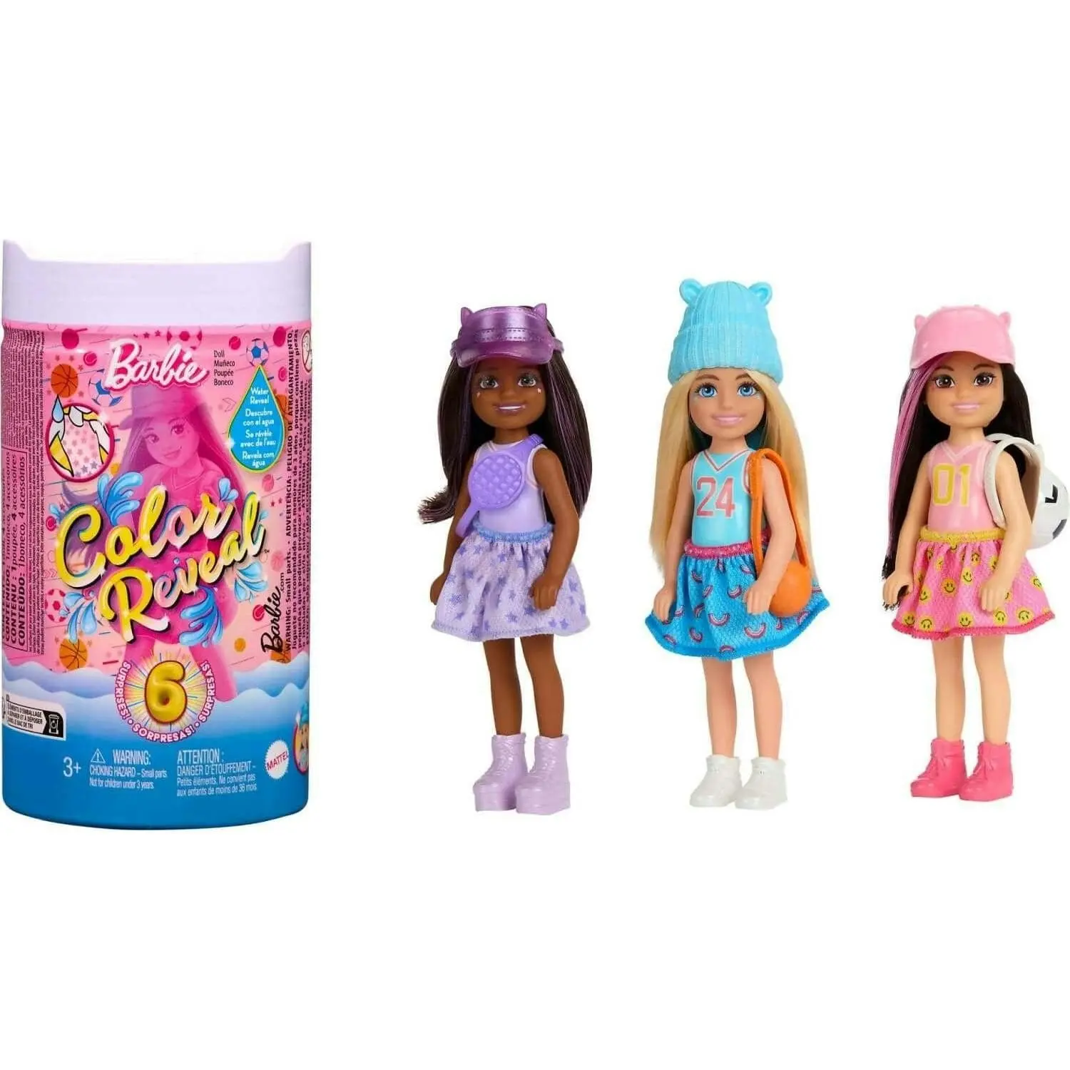 Barbie - Color Reveal Sporty Series Chelsea Small Doll With 6 Surprises