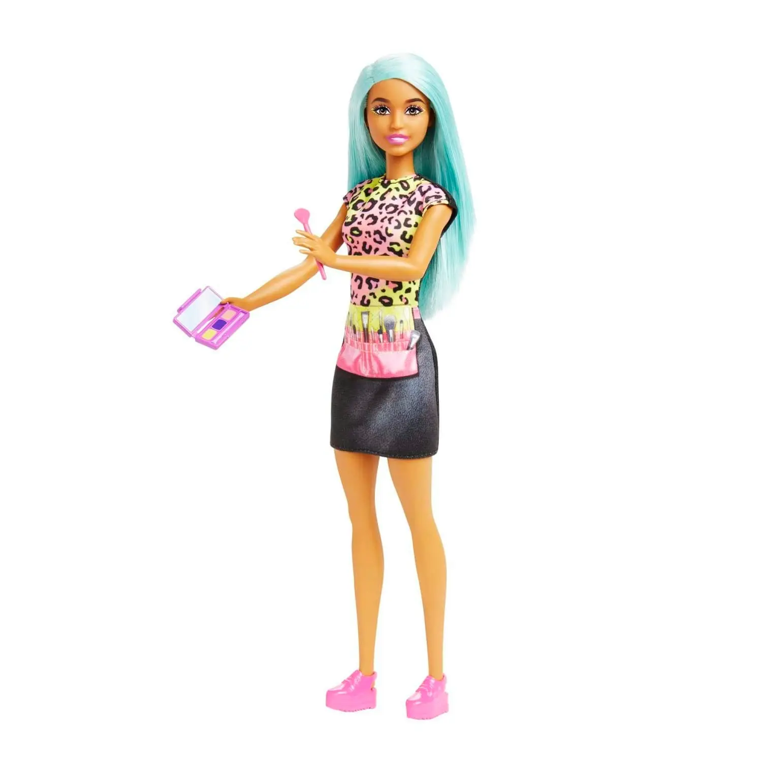 Barbie Makeup Artist Doll With Teal Hair And Career-themed Accessories Like Palette And Brush