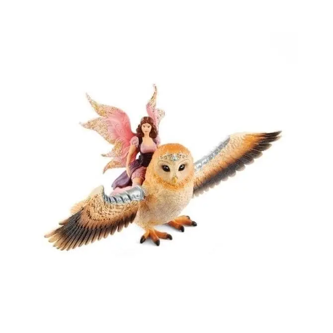 Schleich - Bayala Fairy In Flight On Glam-owl Figurine