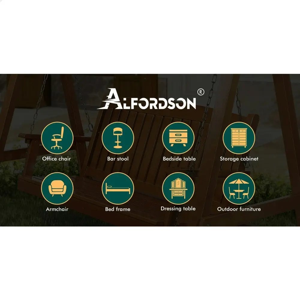 Alfordson Swing Chair Outdoor Furniture Wooden Garden Canopy Teak XL