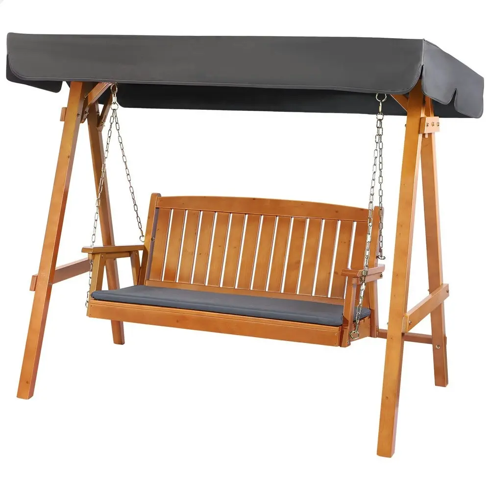 Alfordson Swing Chair Outdoor Furniture Wooden Garden Canopy Teak XL