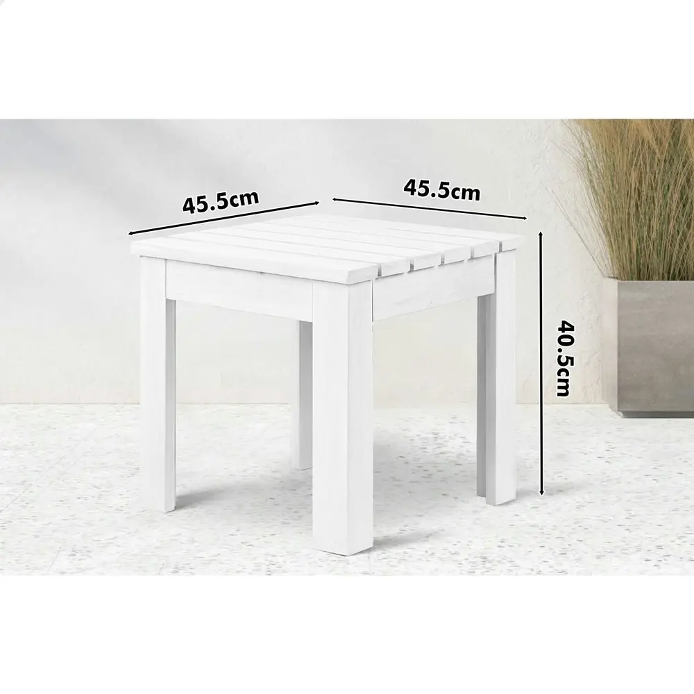 Alfordson Wooden Side Desk Coffee Table Outdoor Furniture Garden White