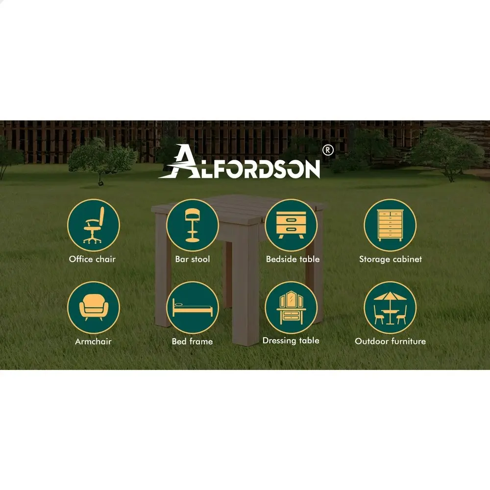 Alfordson Wooden Side Desk Coffee Table Outdoor Furniture Garden Natural