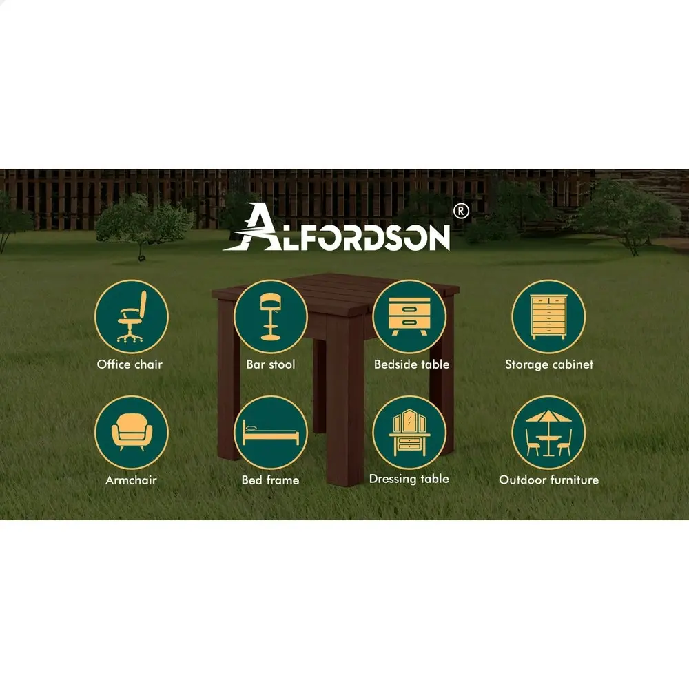 Alfordson Wooden Side Desk Coffee Table Outdoor Furniture Garden Brown