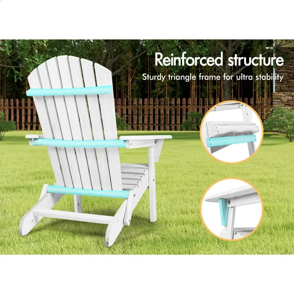 Alfordson Adirondack Chairs Wooden Outdoor Patio Furniture White