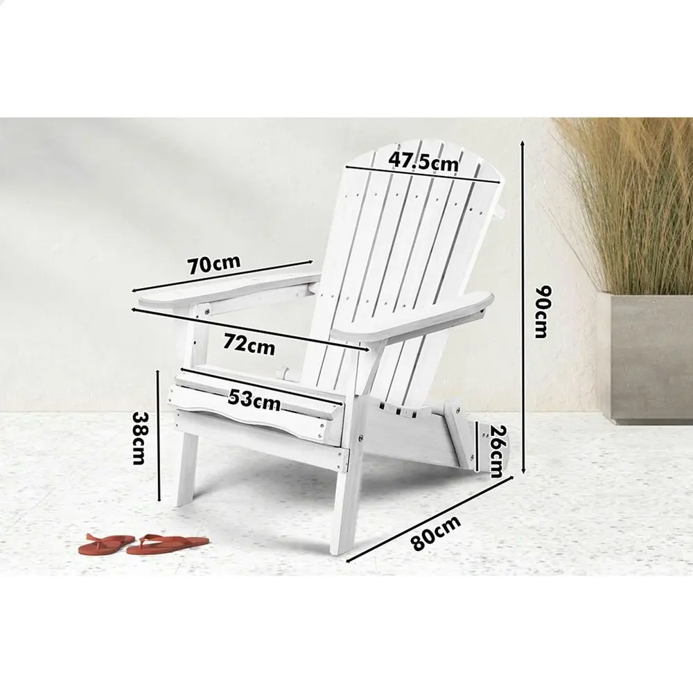 Alfordson Adirondack Chairs Wooden Outdoor Patio Furniture White