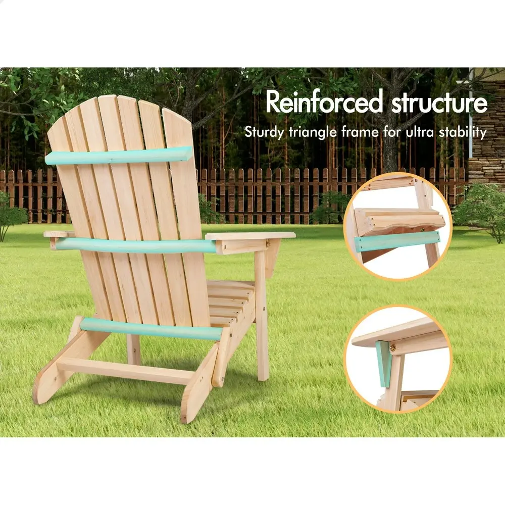 Alfordson Outdoor Chairs Wooden Adirondack Patio Furniture Beach Garden Natural