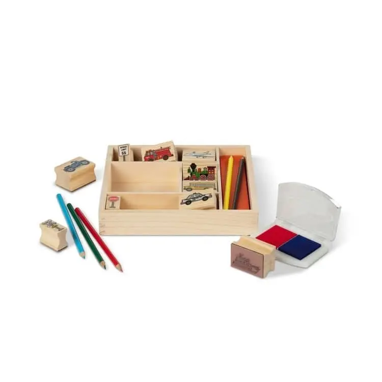 Melissa & Doug - Wooden Stamp Set - Vehicles