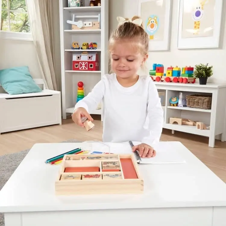 Melissa & Doug - Wooden Stamp Set - Vehicles