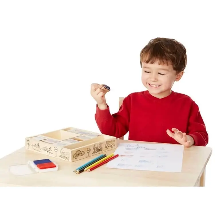 Melissa & Doug - Wooden Stamp Set - Vehicles