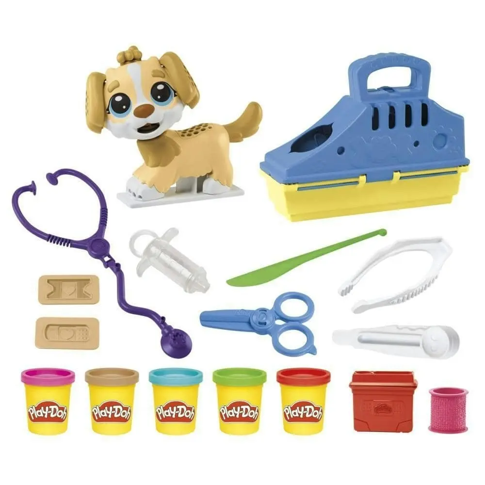 Play-doh - Care N Carry Vet Playset With Toy Dog Carrier 10 Tools 5 Colors  Hasbro