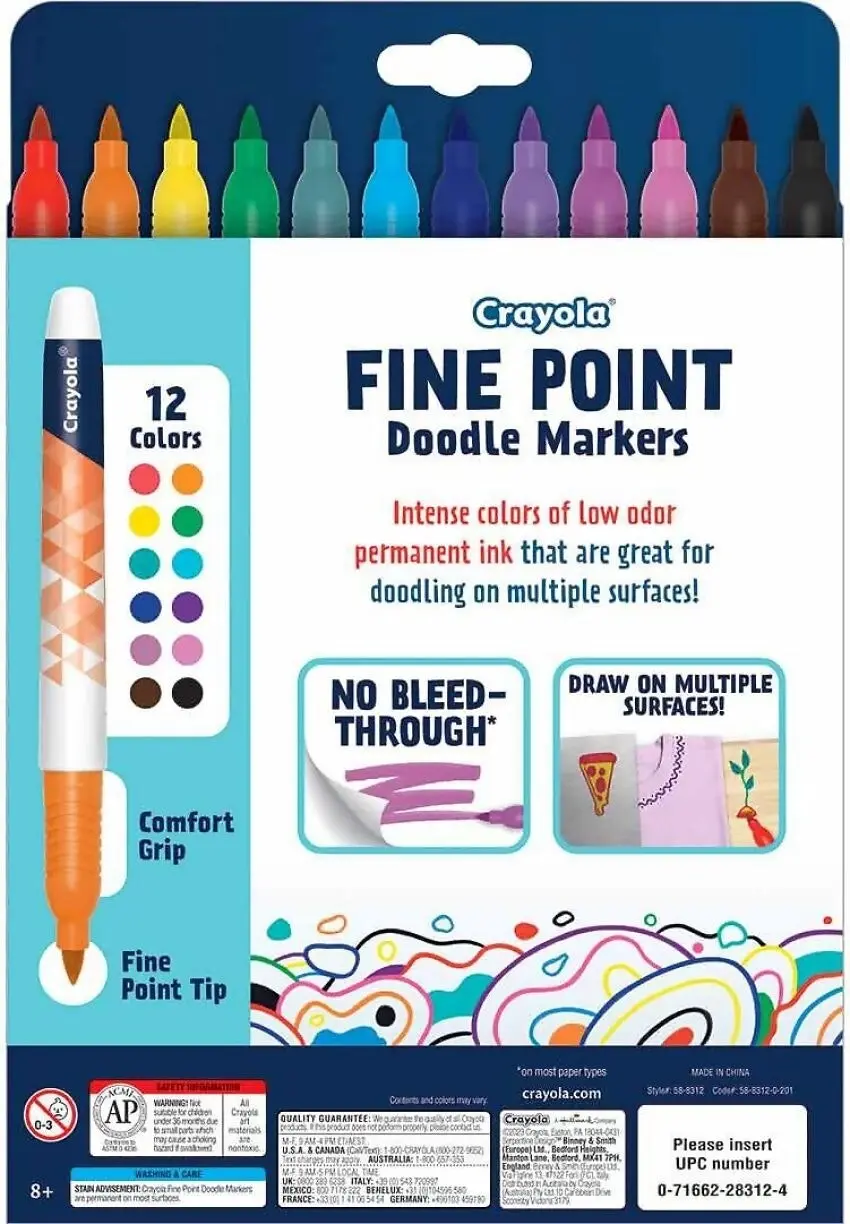 Crayola - Doodle & Draw Fine Point Doodle Marker 12pk