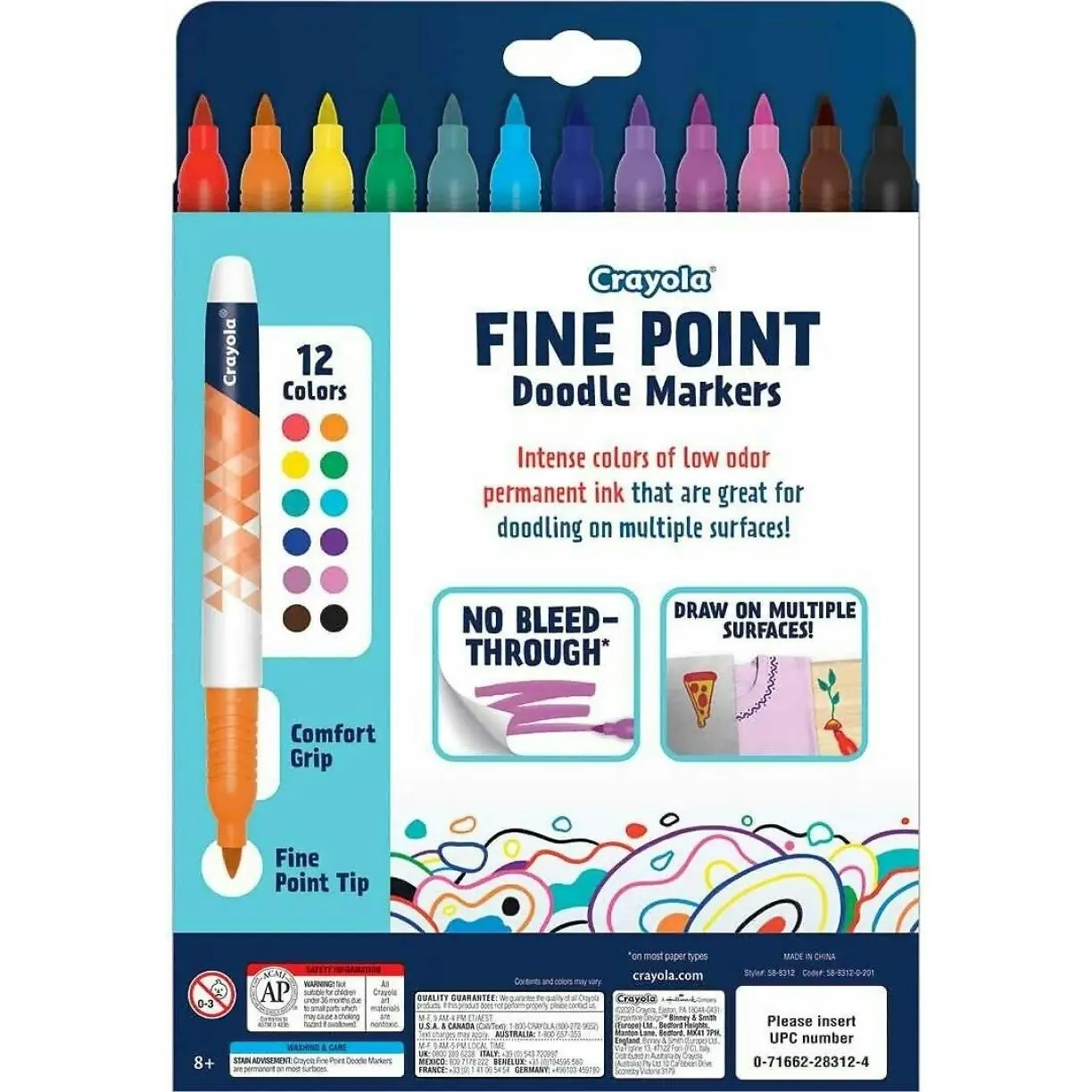 Crayola - Doodle & Draw Fine Point Doodle Marker 12pk