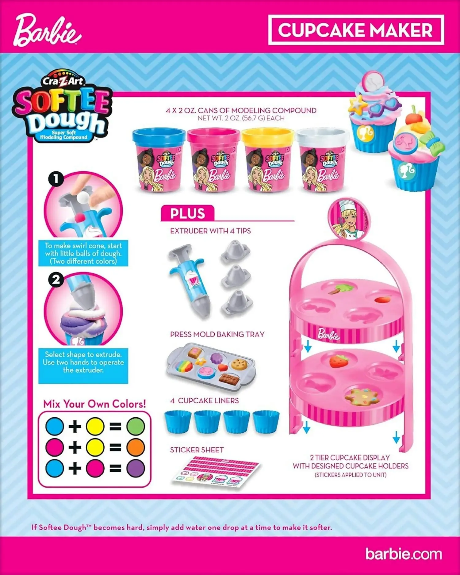 CRA-Z-ART - Barbie Softee Dough Bakery Cupcake Maker