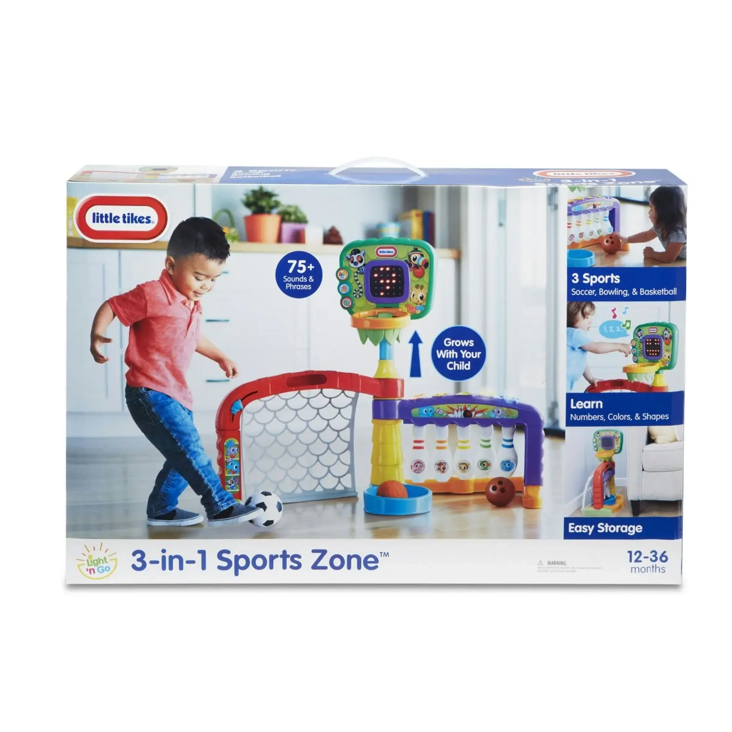 Little Tikes - 3 In 1 Sports Zone Dunk Kick Score Bowling Basketball Soccer Playset