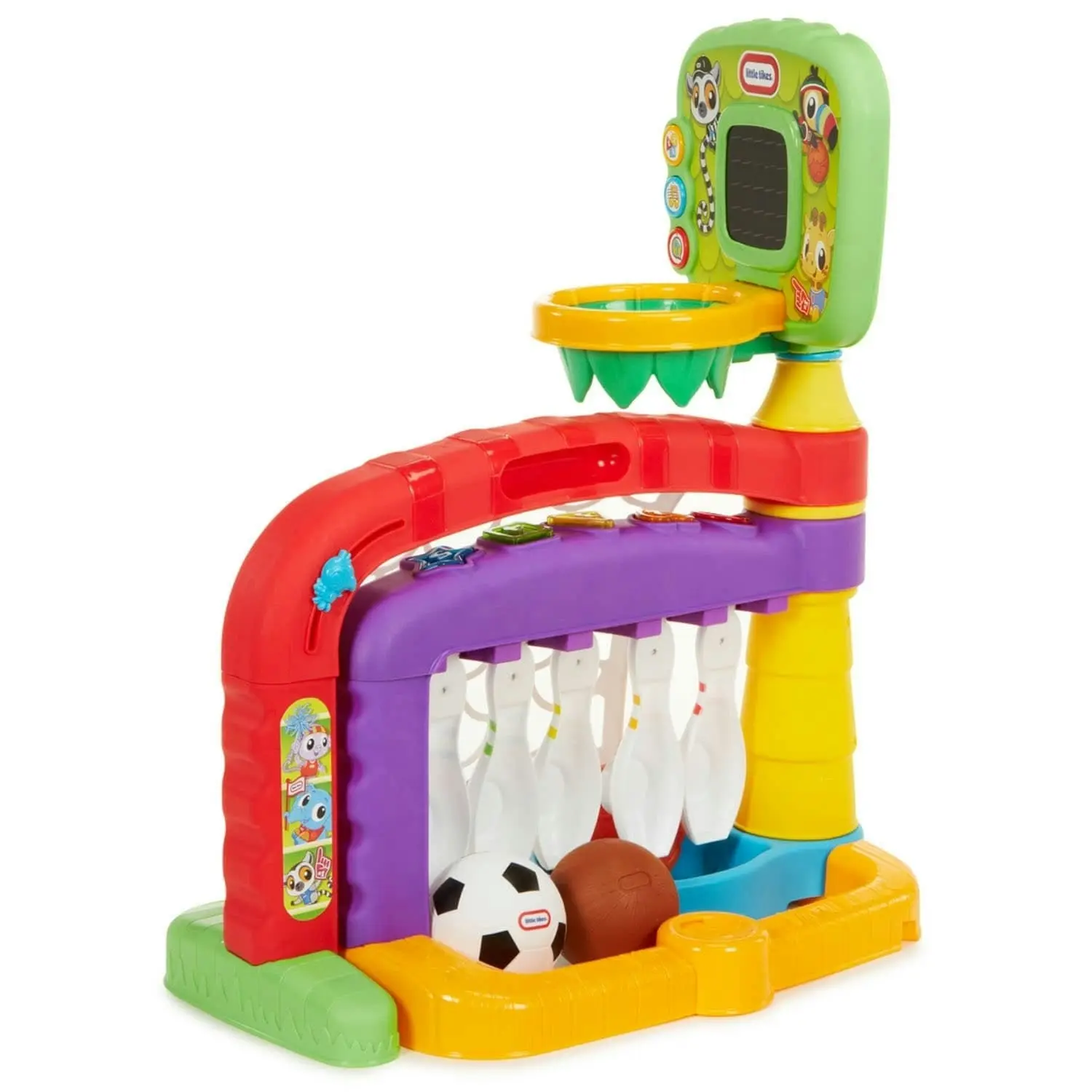 Little Tikes - 3 In 1 Sports Zone Dunk Kick Score Bowling Basketball Soccer Playset