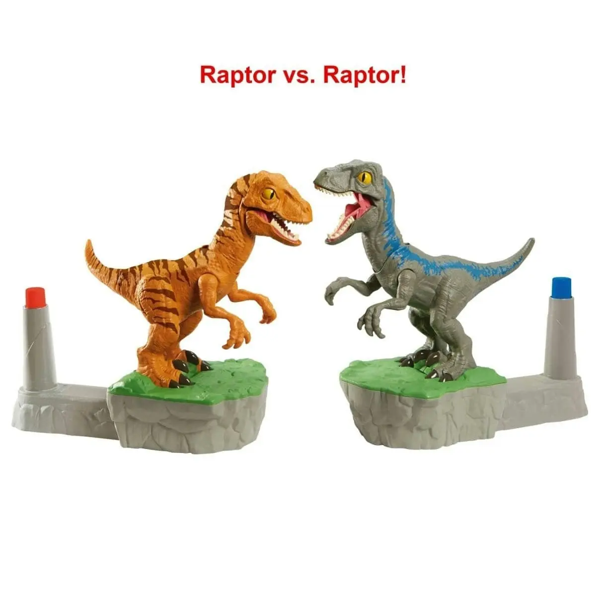 Jurassic World Rock Dominion Sock Em Robots Blue vs Atrociraptor Game - Mattel