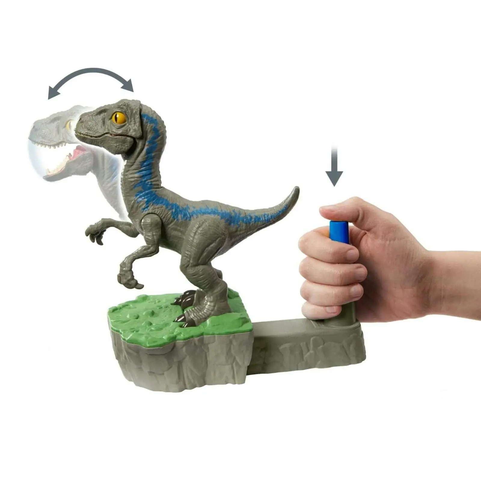 Jurassic World Rock Dominion Sock Em Robots Blue vs Atrociraptor Game - Mattel