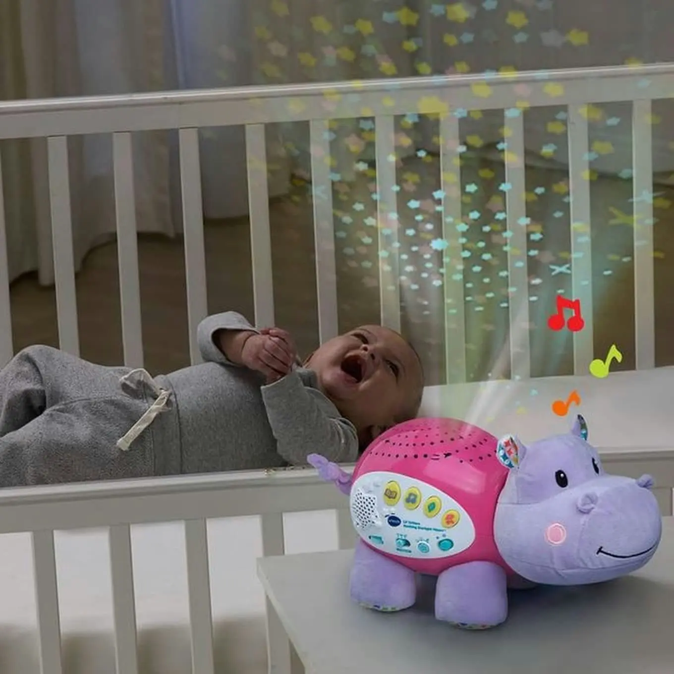 VTech - Starlight Sounds Pink and Purple Hippo Soothing And Interactive Baby Sleep Aid