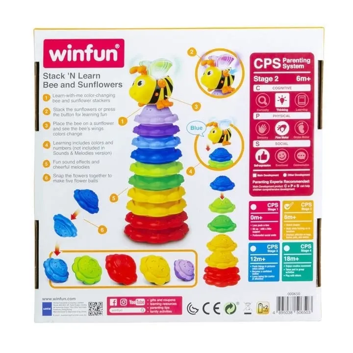 Winfun - Stack N Learn Bee Aand Sunflowers - Winfun