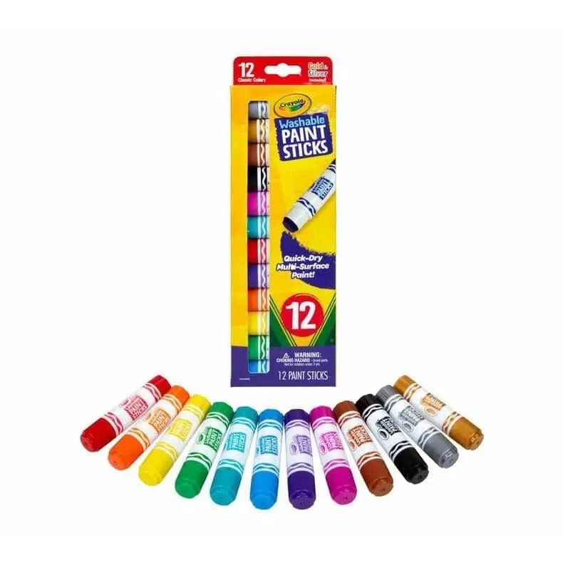 Crayola 12 Quick Dry Washable Paint Sticks 54