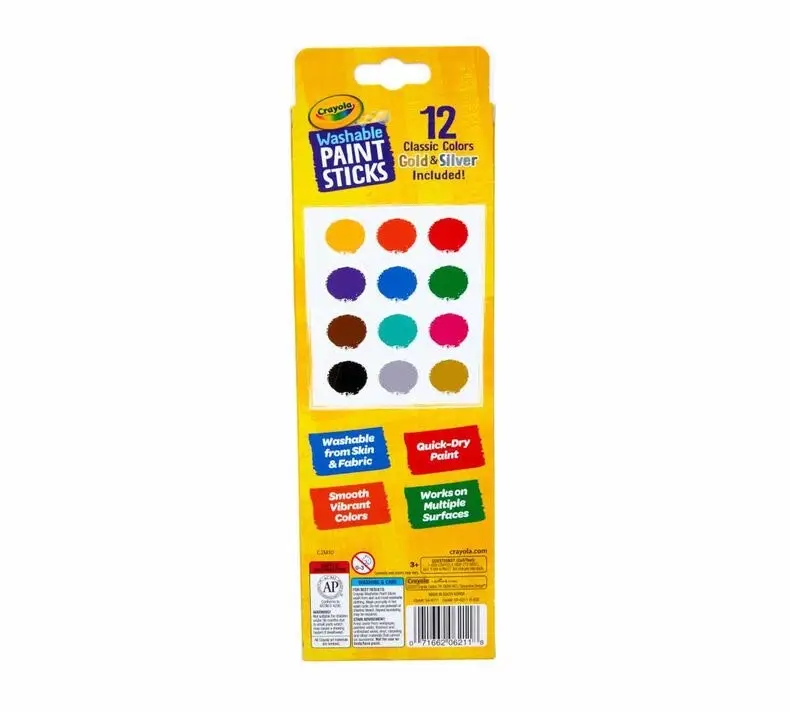 Crayola 12 Quick Dry Washable Paint Sticks 54