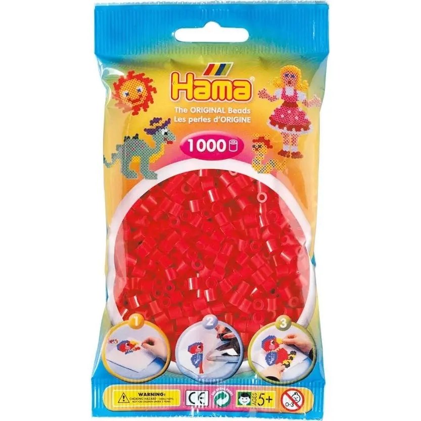 Hama - Beads 1000 Pieces Bag Red - Gdhama